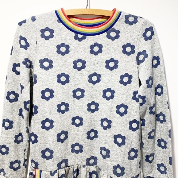 Mini Boden Long Sleeve Floral Sweatshirt Dress Size 11/12 Rainbow - Picture 3 of 11